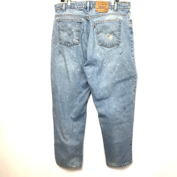 Levi's 560 Orange TabThrashed Distressed Work Jeans W40 VTG 90’s - Picture 6 of 15